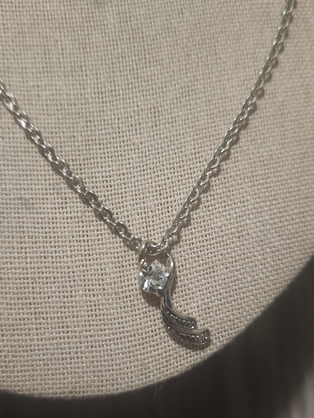 Silver Crystal Twist Necklace